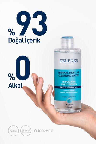 Celenes Nemlendirici Ve Canlandırıcı Thermal Misel Temizleme Suyu Yağlı Ve Karma Ciltler 250 ml