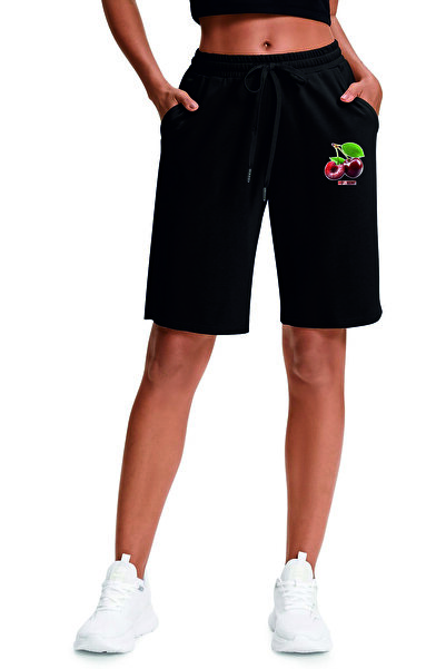 HOFFNUNG Unisex 2Ip Comfortable Fit 2 Cherries Printed Sweatpants Shorts