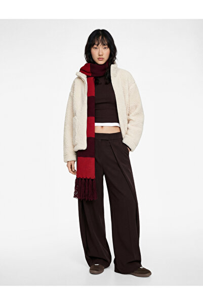 Koton Zippered Mock Neck Long Sleeve Plush Jacket