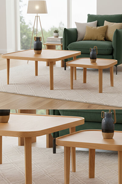 Eymense Pera Orta Sehpa İkili Set Meşe