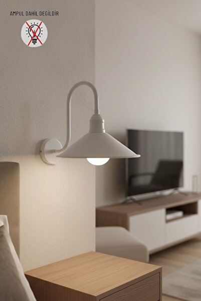 Bamyum Noyra White Metal Sconce Kitchen Indoor Living Room Cafe Office Patiss...