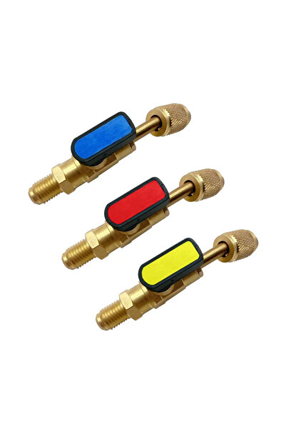 Choice 3pcs Angled Valve Refrigerant Angled Shut-Off Ball Valve Adapter 1/4" ...