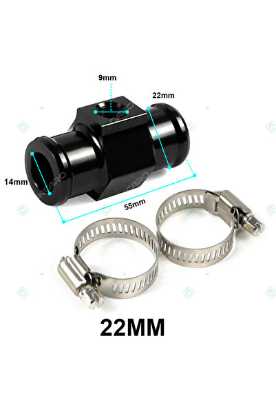 Choice طقم موصلات ترمومتر KOSO أسود اللون، مصنوع من الألومنيوم CNC، بأحجام 22...