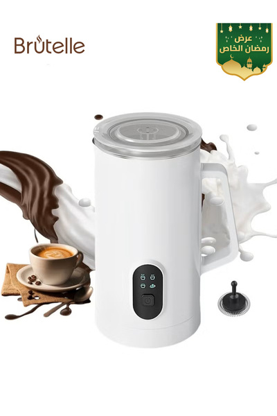 Brutelle جهاز خفق الحليب الكهربائي 4 في 1، 400 واط، سخان رغوة ساخن/بارد للاتي...