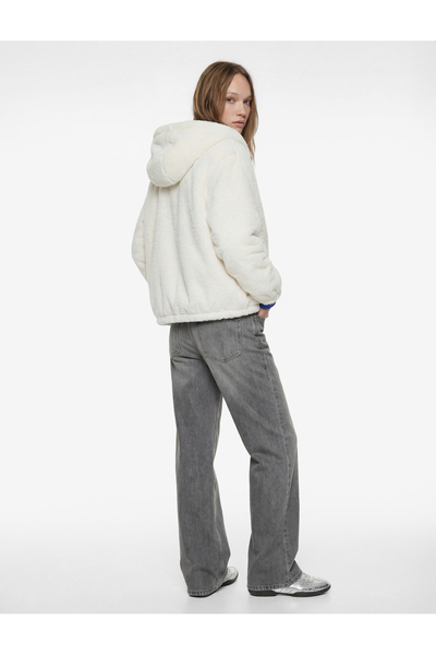 Koton cu glugă Jachetă din blană artificială cu fermoar