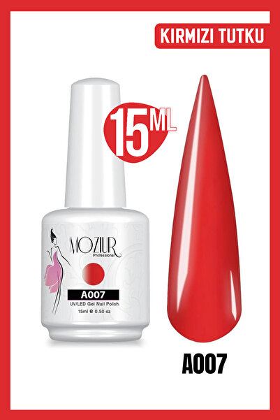 MOZIUR Kalıcı Oje Uv Led A007 (KIRMIZI SERİSİ) 15ml