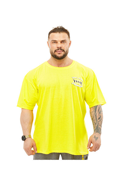 Big Sam Tricou sport subțire din bumbac galben pentru bărbați 2580