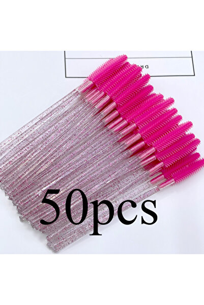 Choice Silicone Rosered 50pcs Crystal Silicone Eyelash Brush Eyebrow Wands Ap...