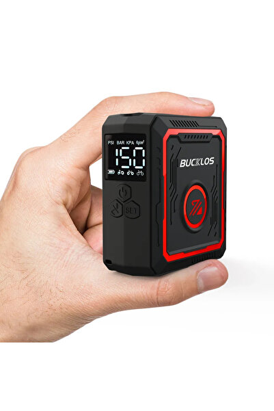 Choice مضخة هواء صغيرة محمولة للدراجات من باكلوس، لون أسود وأحمر، ضغط من 3 إل...