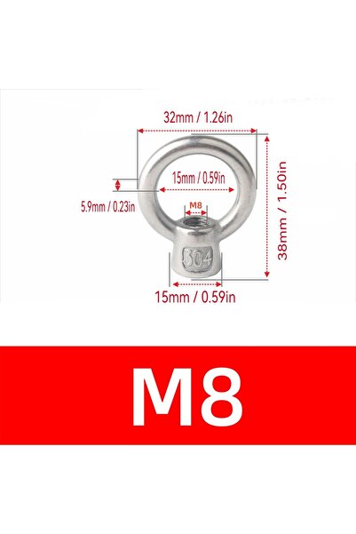 Choice صواميل عين يابانية من الفولاذ المقاوم للصدأ 304، مقاسات M6، M8، M10، M...