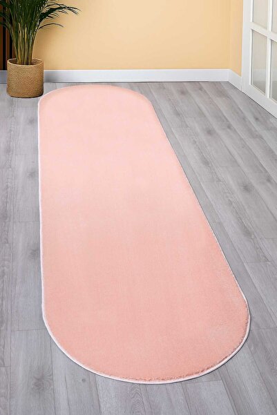 Valery Home Vl Oval Comfort Overloklu Peluş Yolluk Halı Pembe
