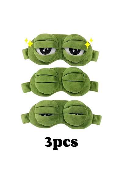 Choice قناع نوم ثلاثي الأبعاد على شكل ضفدع، 3 قطع، قناع نوم طبيعي، قناع للعين...