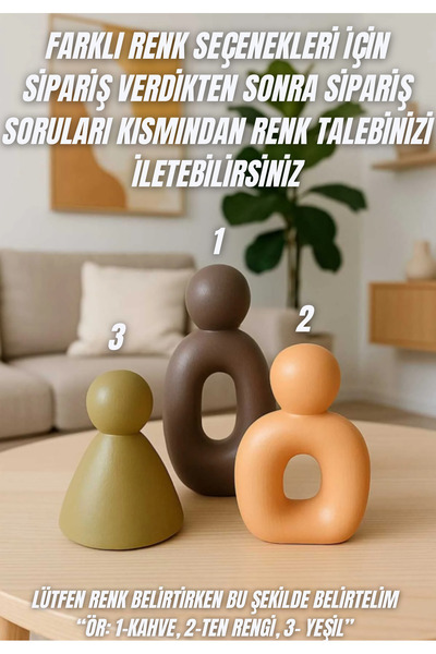 millonu dekoratif ,renkli,  soyut ,modern üçlü aile figürü, biblo