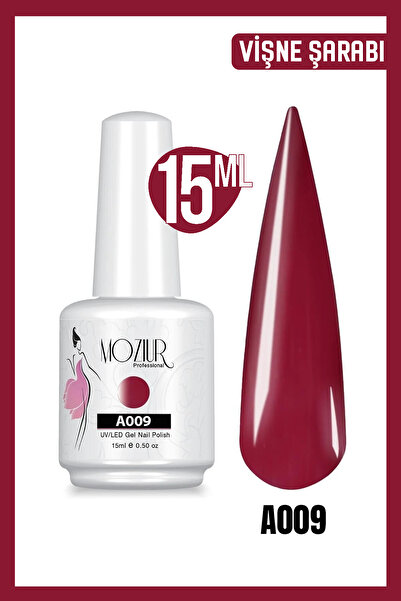 MOZIUR Kalıcı Oje Uv Led A009 (VİŞNE ÇÜRÜĞÜ) 15ml