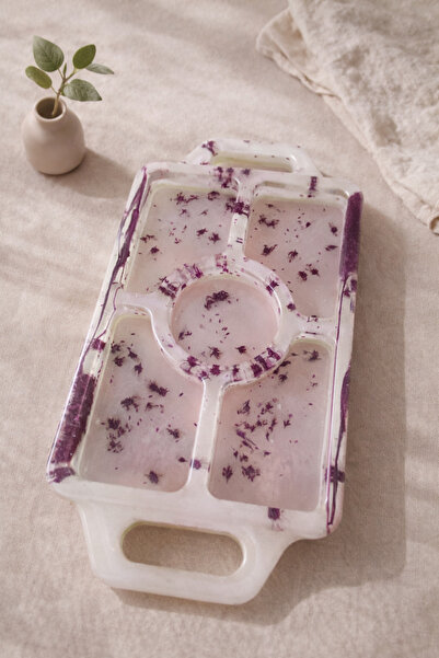 PELIUS Çok Bölmeli Kahvaltılık ve Çerez Tabağı – 5 Gözlü Sunum Servisliği – M...