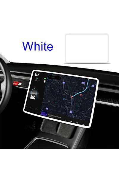 Choice غطاء حماية أبيض من السيليكون من جونيبر لحواف إطار شاشة التحكم المركزية...