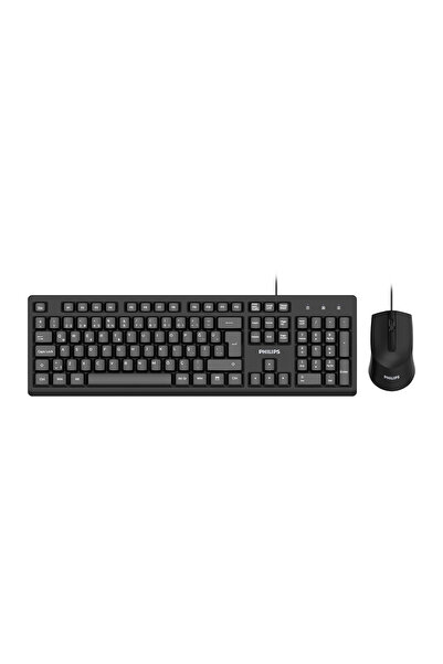 Philips SPT6234 Kablolu Türkçe Q Klavye ve Mouse Seti Siyah