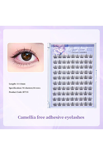 Choice B7735 BQI 10 صفوف من رموش الكاميليا الصناعية الخالية من الغراء ذات الس...