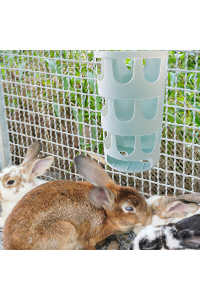 Choice وعاء تغذية قش بلو رابيت المتين للحيوانات الأليفة داخل القفص، موزع طعام...