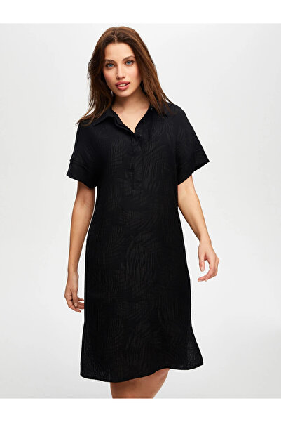 Faik Sönmez Minimalist Linen Midi Dress - Casual & Stylish