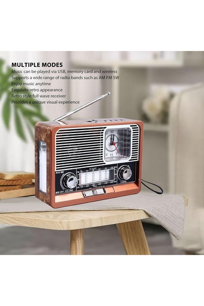 Generic Rechargeable Radio Bluetooth Speaker FM/AM/SW, USB TF AUX LED Light F...
