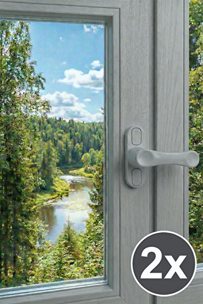 Evene Gri Pencere Emniyet Kilidi 2 Adet Çocuk Hırsız Kilidi Çekmeli Metal Kilit