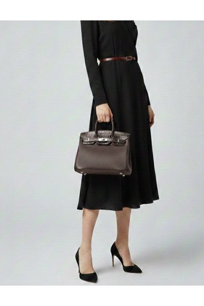 generic3 Elegant and luxurious women's handbag and shoulder bag, medium size, made of Croc leather, with a strap