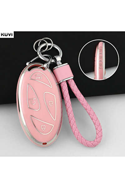 Choice طقم 7 أزرار وردي، غطاء حماية جديد لمفتاح السيارة من مادة TPU، مناسب لس...