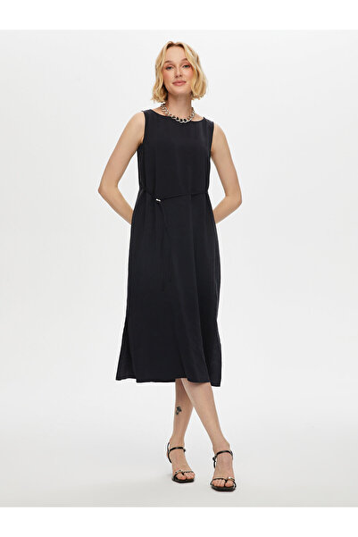 Faik Sönmez Women's Side Slit Sleeveless Modal Dress 25Yus25Elb041