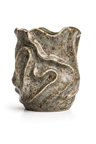 Warm Design Organik Şekilli Gri Vazo