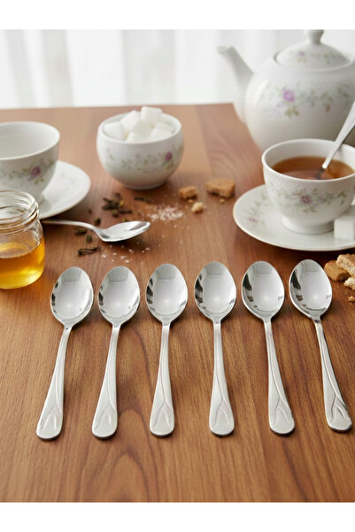 AiroBazar Stainless Steel Teaspoon Set of 6 – 304 Quality 2mm, Shiny, Durable...