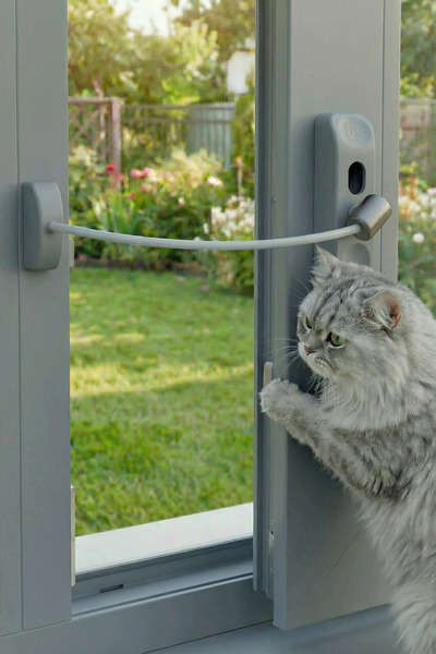 Viselia Gri Pencere Kilidi 1 Adet Halatlı Çocuk Güvenlik Emniyet Hırsız Pimap...