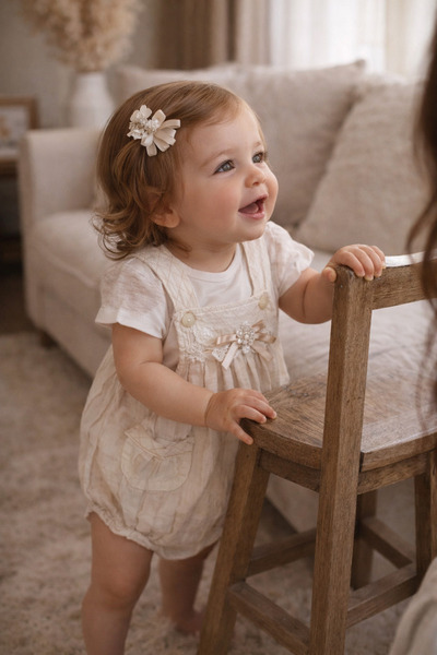 Babyhola Babydola 3-18 Ay Taş Detaylı Kız Bebek Çocuk Şık Salopet Tişört 2'li...