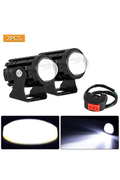 Choice مصباحان LED صغيران للقيادة للدراجات النارية، يعملان بمفتاح أبيض، 12 فو...