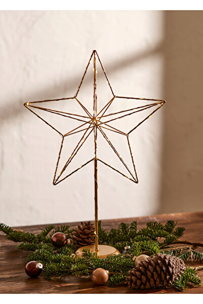 Bella Maison Christmas Yılbaşı Star Ledli Aydınlatma Gold (30x11x46 cm)