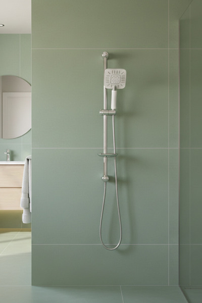 KAREN BANYO Via Sürgülü Duş Seti, Duş Sİstemi 42898 Krom - Beyaz