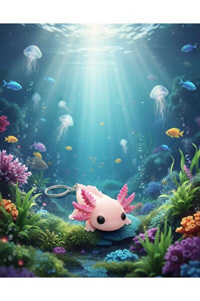 GÜNSELİ CREATİVE STUDİO 3D Baskı Axolotl Sürpriz yumurta ve Boyanabilir Anaht...