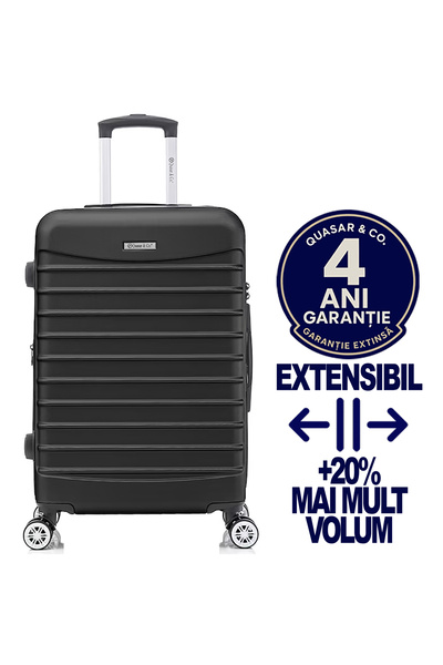 Quasar & Co. Troler Mare Extensibil, troller Line, 77x49x31-36cm, bagaj de ca...