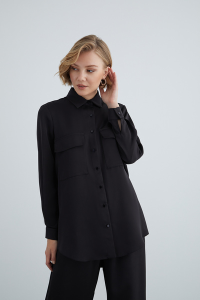 kı.we Rahat Kesim Gömlek Ve Beli Lastikli Geniş Paça Pijama Takımı