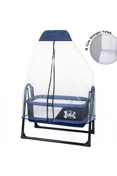 CHUBBY BABY Bala Sallanır Sepet Beşik 5 Cm Sünger Yataklı Sallanır Bebek Beşiği