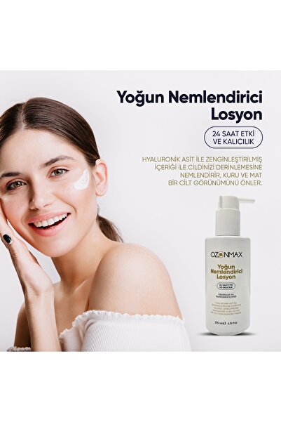 ozonmax Yoğun Nemlendirici Losyon Glutatyon ve Hyaluronik Asit ile Güçlendirilmiş İçerigiyle.