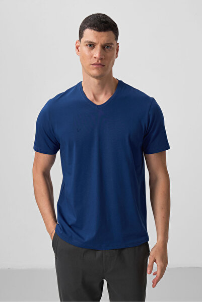 TOMMY LIFE Ανδρικό μπλουζάκι με λαιμόκοψη σε V λαιμόκοψη - κοντό μανίκι, Stan...