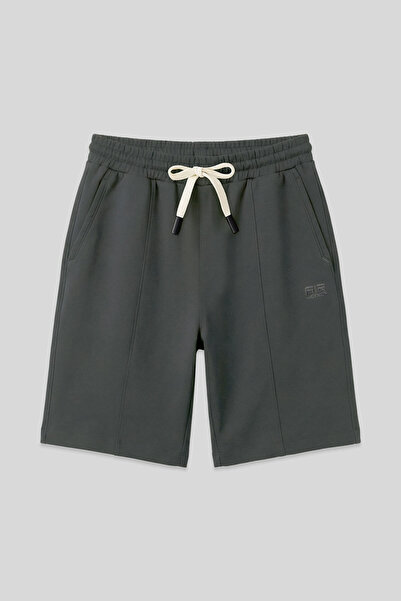 AIR JONES Χακί βαμβακερό χοντρό ανδρικό σορτς με απαλή υφή Standard Fit Basic...