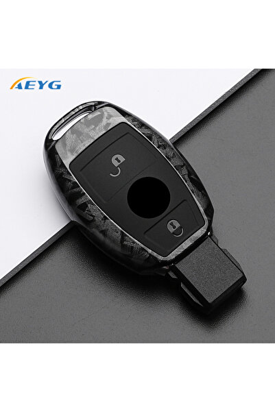 Choice غطاء مفتاح السيارة من ألياف الكربون ABS 2A من FCarbon لسيارات مرسيدس ب...