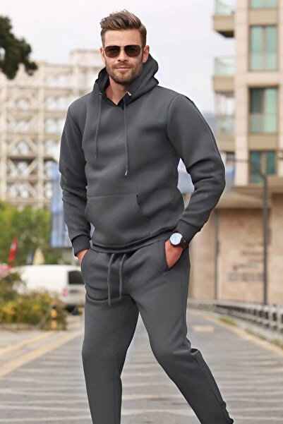 YAKAMEL Set trening pentru bărbați - cu glugă, picior elastic, 3 fire de fire...