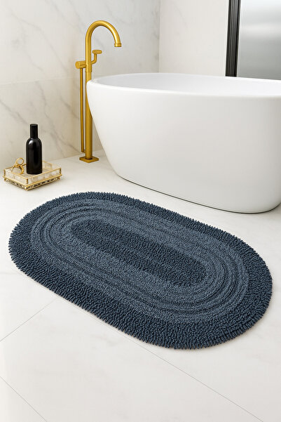 Dokumacıoğlu Macoroni Oval Antrasit Oda Banyo Halısı Makinede Yıkanabilir %10...