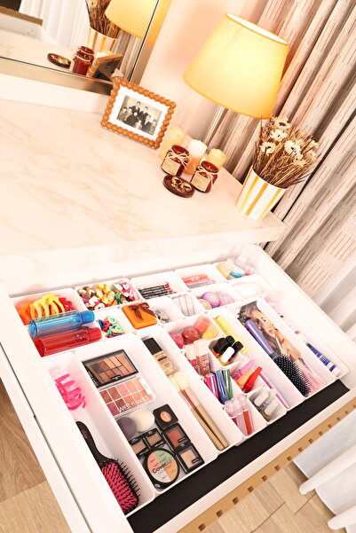 color house Culoare albă Set de 25 organizatoare pentru sertare Organizator m...