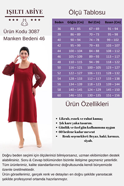 IŞILTI Εύκαμπτο βραδινό φόρεμα με τετράγωνο λαιμόκοψη από σιφόν, μήκος midi, ...