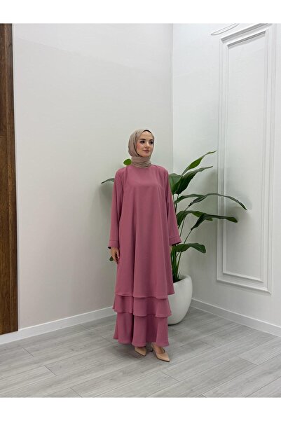 NS Moda Tesettür Safir Dress Pink-Model 557