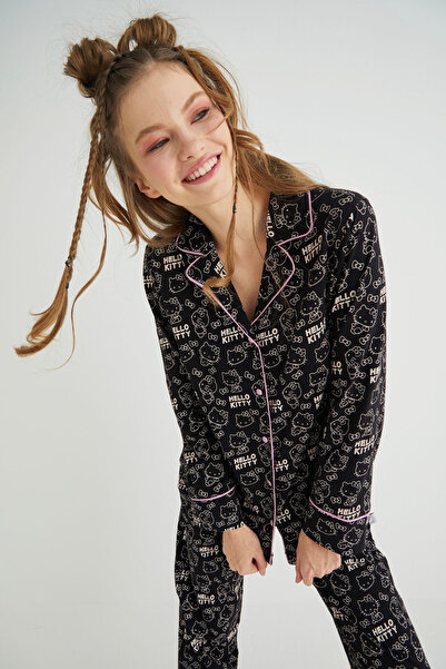 Hello Kitty Licensed Buttoned Long Sleeve Pajama Set Roz-54